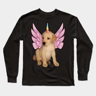 Cute Unicorn Pegasus Unipeg Puppy Long Sleeve T-Shirt